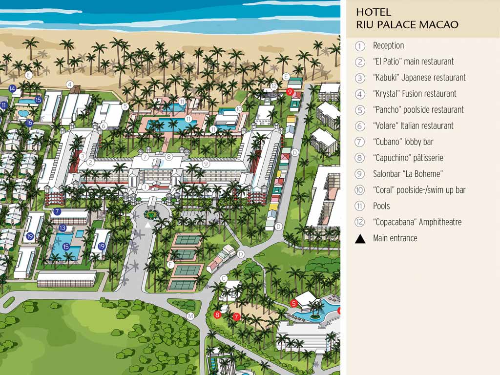 Riu Punta Cana Map Riu Palace Macao - Sunwing.ca