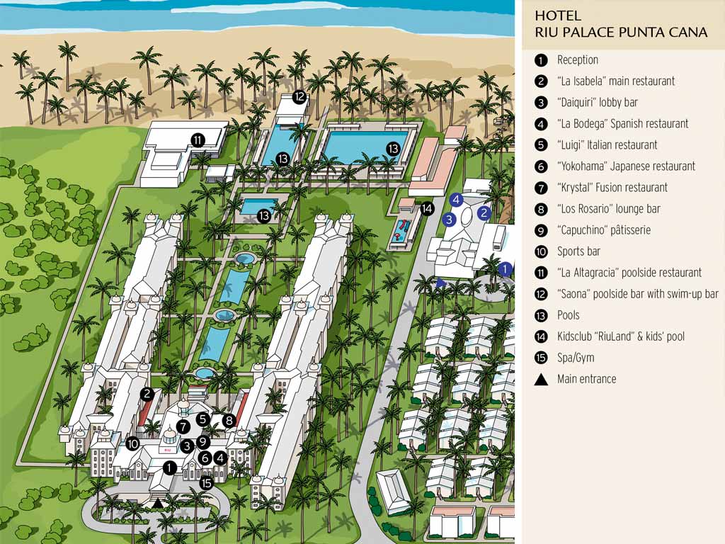 Riu Punta Cana Map Riu Palace Punta Cana - Sunwing.ca