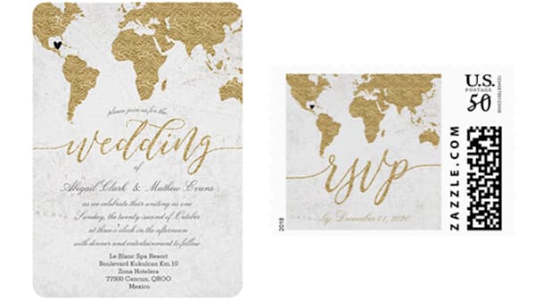 Blog: World Map Destination Wedding Invitation image